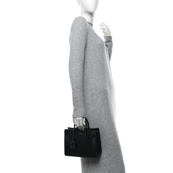 SAINT LAURENT Calfskin Nano Sac De Jour Black