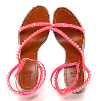 CHRISTIAN LOUBOUTIN Patent Mafaldina 120 Wedge Sandals 41 Pink