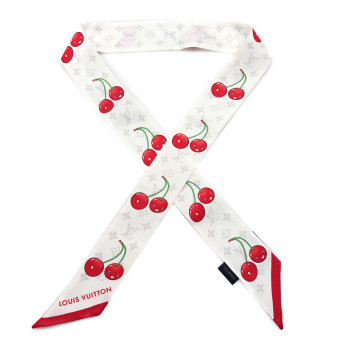 LOUIS VUITTON LV X TM Silk Monogram Cerises Bandeau White