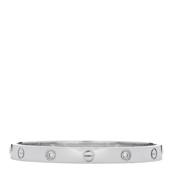 CARTIER 18K White Gold 4 Diamond LOVE Bracelet 17