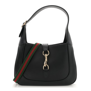 GUCCI Patent Calfskin Small Jackie Shoulder Bag Black