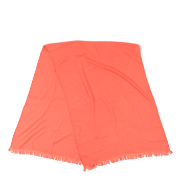 HERMES Cashmere Silk Jacquard New Libris Scarf Orange Kumquat