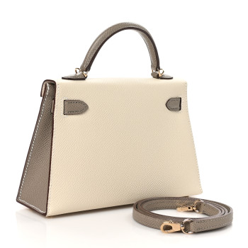 HERMES Epsom Horseshoe Mini Kelly Sellier 20 Craie Gris Asphalte