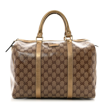 GUCCI Crystal Monogram Medium Joy Boston Bronze