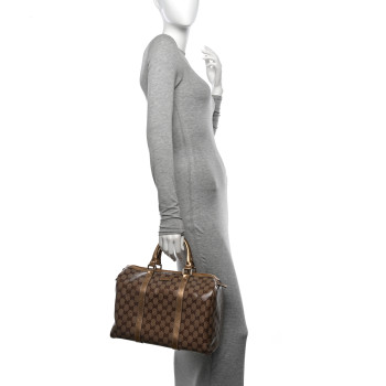 GUCCI Crystal Monogram Medium Joy Boston Bronze