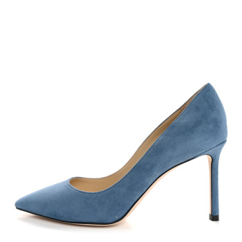 JIMMY CHOO Suede Romy 85 Pumps 36.5 Butterfly Blue 1637325