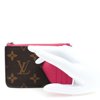 LOUIS VUITTON Monogram Calfskin Coin Card Holder Rose