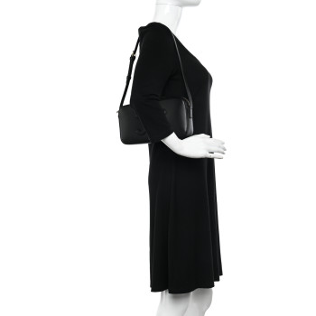 CELINE Smooth Calfskin Cuir Triomphe Camera Shoulder Bag Black