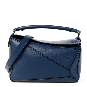 LOEWE Calfskin Small Puzzle Bag Ocean