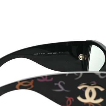 CHANEL Acetate CC Logo Square Sunglasses 71628 Black