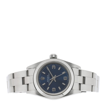 ROLEX Stainless Steel 24mm Oyster Perpetual Watch Blue 76080