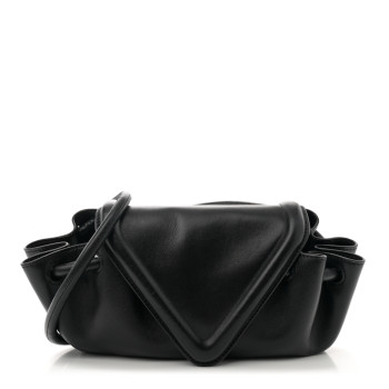 BOTTEGA VENETA Lambskin Small Beak Triangle Flap Shoulder Bag Black