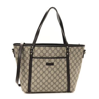 GUCCI GG Supreme Monogram Medium Joy Tote Dark Brown