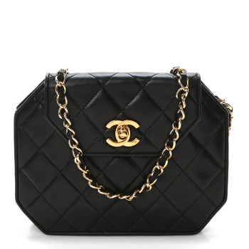 CHANEL Lambskin Quilted Octagon Flap Black