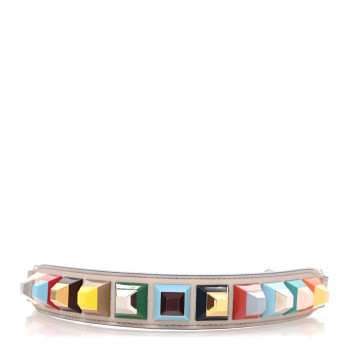FENDI Vitello Dolce Plexiglass Studded Mini Strap You Grigio Polvere Multicolor