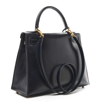 HERMES Box Kelly Sellier 28 Bleu Marine
