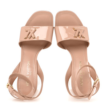 LOUIS VUITTON Patent Shake Platform Sandal 41 Nude Pink