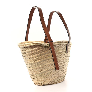 LOEWE Raffia Basket Tote Bag Natural Tan