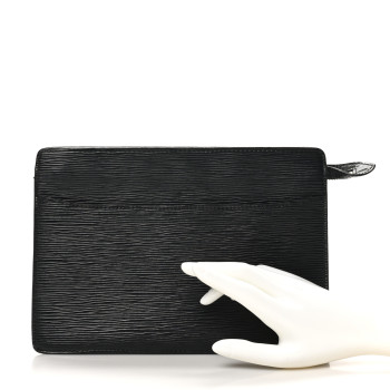 LOUIS VUITTON Epi Pouchette Homme Black
