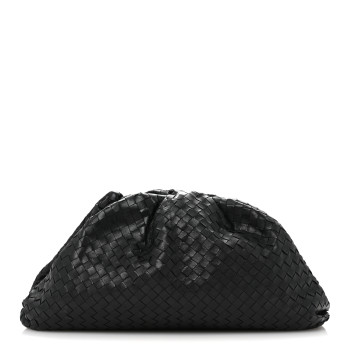 BOTTEGA VENETA Nappa Maxi Intreccio The Pouch Oversized Clutch Black