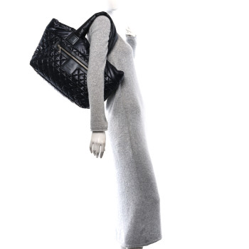 CHANEL Nylon Quilted Large Coco Cocoon Tote Black
