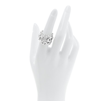 HERMES Sterling Silver GM Chaine d'Ancre Enchainee Band Ring 55 7.25