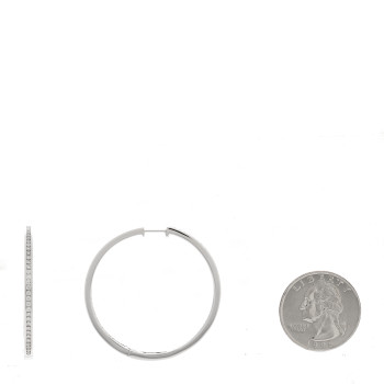PARKER & WEST 18K White Gold Diamond 1.40ct Large Channel Set Inside Out Hoop Earrings
