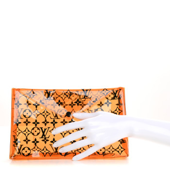 LOUIS VUITTON PVC Monogram Printed Envelope Pouch Orange