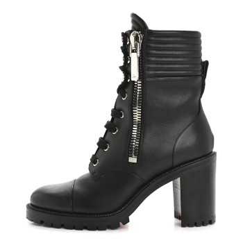 CHRISTIAN LOUBOUTIN En Hiver Mixed Dual-Zip Booties 39 Black