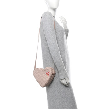 LOUIS VUITTON Lambskin Embossed Monogram Fall In Love Sac Coeur Light Pink