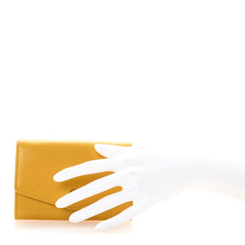 MULBERRY Glossy Goatskin Dome Rivet French Purse Wallet Yellow