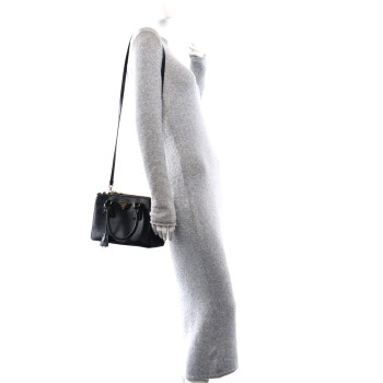 PRADA Saffiano Lux Small Galleria Double Zip Tote Black