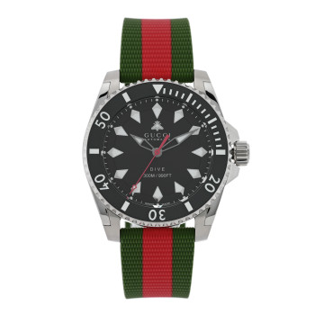 GUCCI Stainless Steel Rubber 40mm Dive Automatic Watch Black