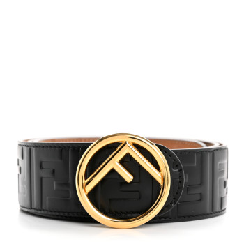 FENDI Calfskin F is Fendi FF 1974 Embossed Belt 90 36 Black