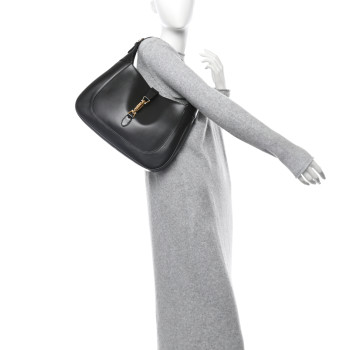 GUCCI Boarded Dyana Lux Calfskin Medium Jackie 1961 Hobo Black