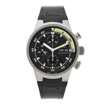 IWC Titanium Rubber 42mm Aquatimer Chronograph Automatic Watch Black IW371918