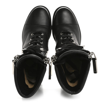 CHRISTIAN LOUBOUTIN En Hiver Mixed Dual-Zip Booties 39 Black