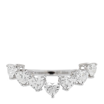 PARKER & WEST 18K White Gold Diamond 1.00ctw Heart Cut Curved Ring 54 7