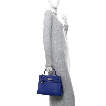 HERMES Epsom Candy Kelly Retourne 28  Bleu Electrique Mykonos