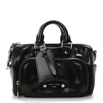 LOUIS VUITTON Calfskin Cargo Keepall Bandouliere 25 Black