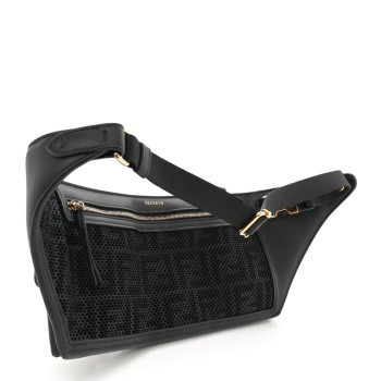 FENDI Vitello Grace Matte 3 Pocket Belt Pouch Black