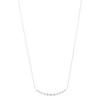 PARKER & WEST 18K White Gold Diamond 1.00ctw Graduated Station Necklace