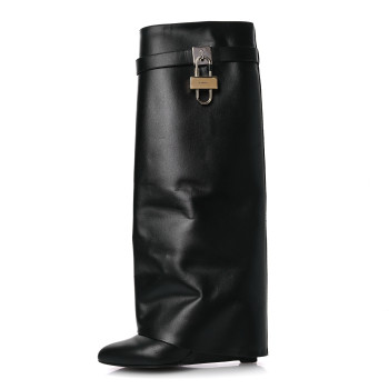 GIVENCHY Calfskin Shark Lock Pant Boots 36 Black