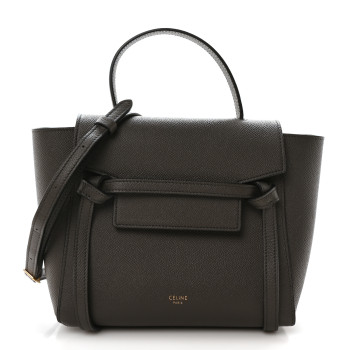 CELINE Grained Calfskin Nano Belt Bag Grey