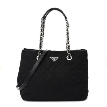 PRADA Nylon Tessuto Impuntu Quilted Tote Black