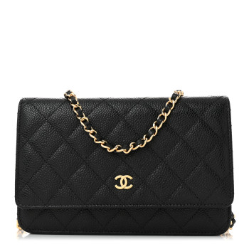 CHANEL Caviar Quilted Wallet On Chain WOC Black