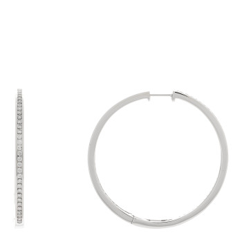 PARKER & WEST 18K White Gold Diamond 1.40ct Large Channel Set Inside Out Hoop Earrings