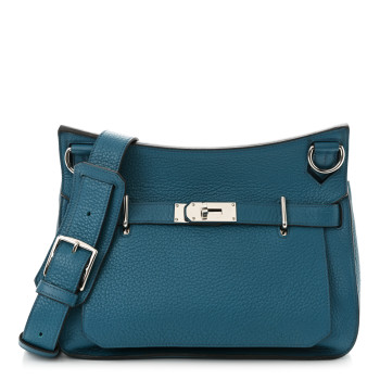 HERMES Taurillon Clemence Jypsiere 31 Bleu Izmir
