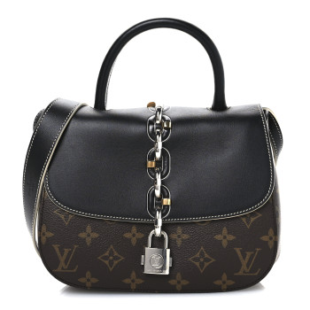 LOUIS VUITTON Calfskin Monogram Chain It Bag PM Black