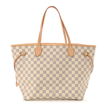 LOUIS VUITTON Damier Azur Neo Neverfull MM Rose Ballerine